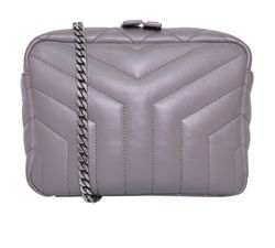 Y Quilted Crossbody, Leather, Grey, GUE454317.1016, DB, 3*